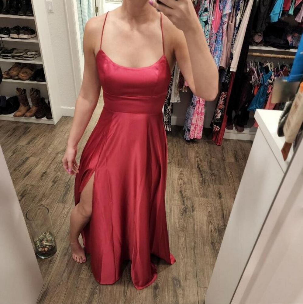 EUC Lulus fushia pink satin maxi